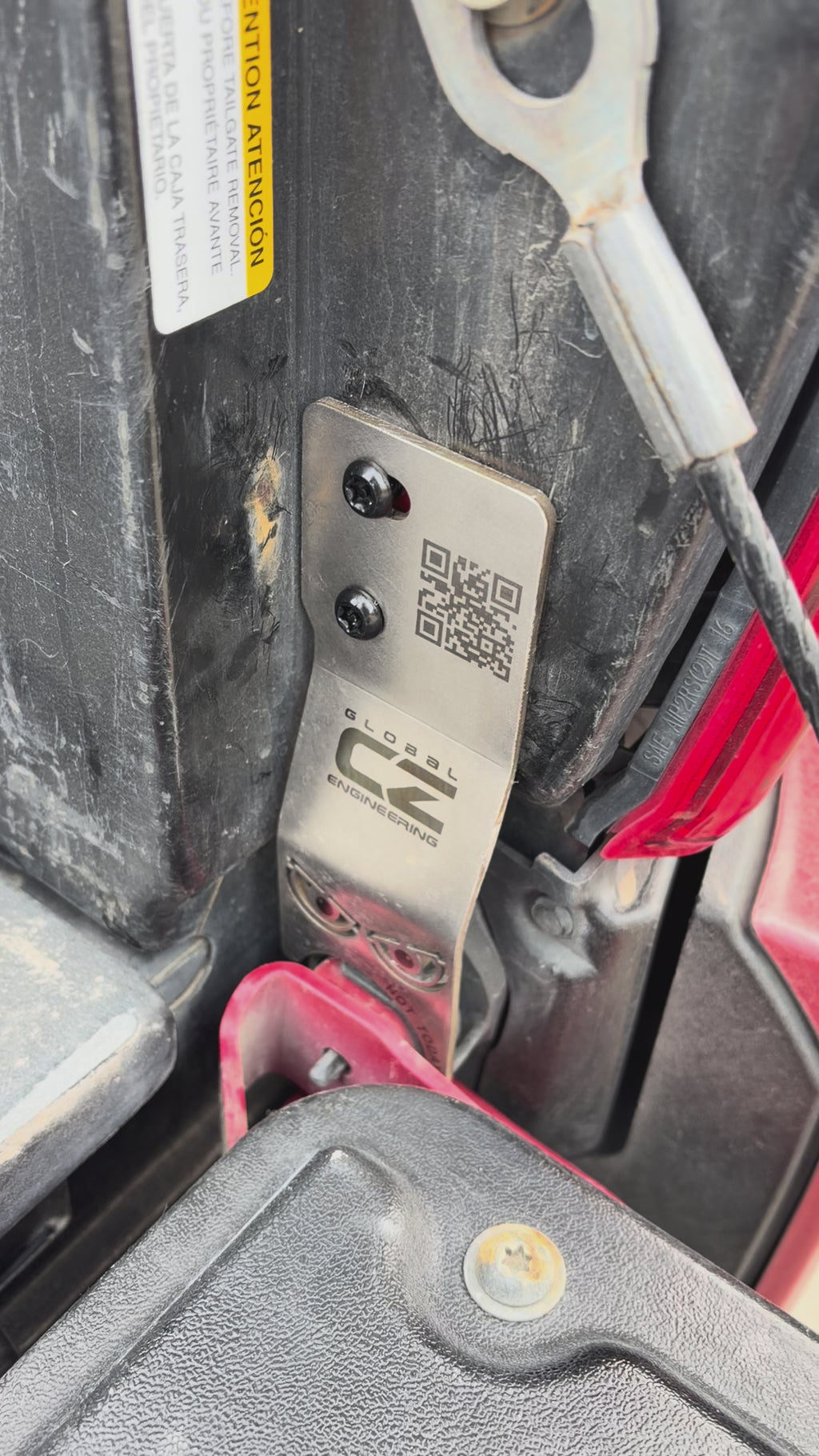 Protector antirrobo para portón trasero para 2016-2023 Toyota Tacoma