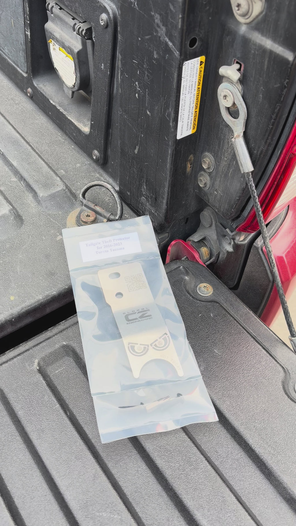 Protector antirrobo para portón trasero para 2016-2023 Toyota Tacoma