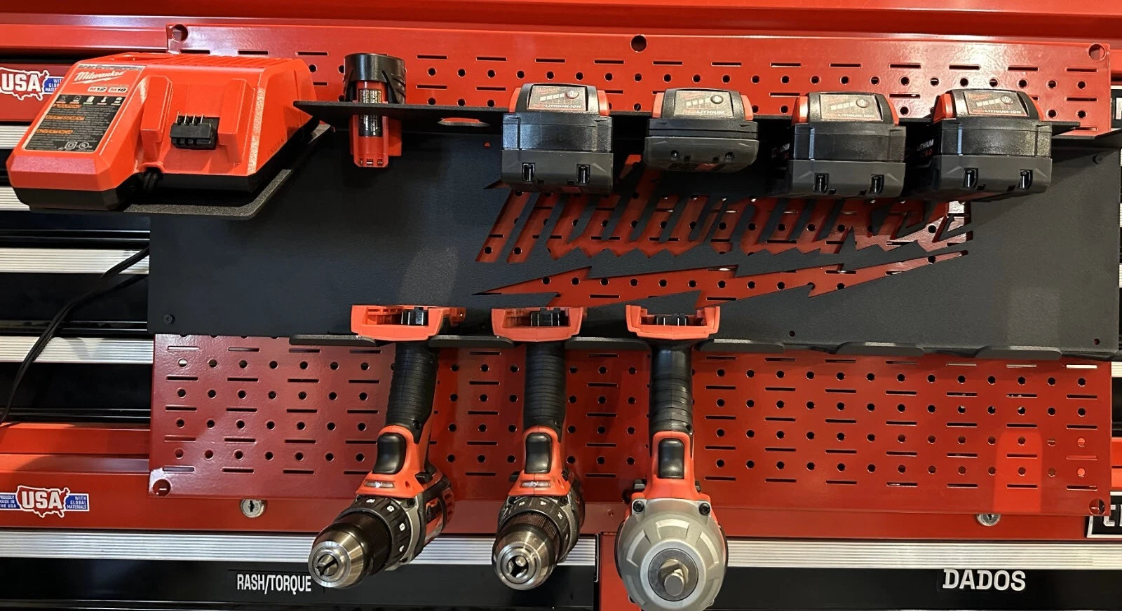 Soporte para herramientas eléctricas Milwaukee, y soporte para batería M18 y M12 y cargador