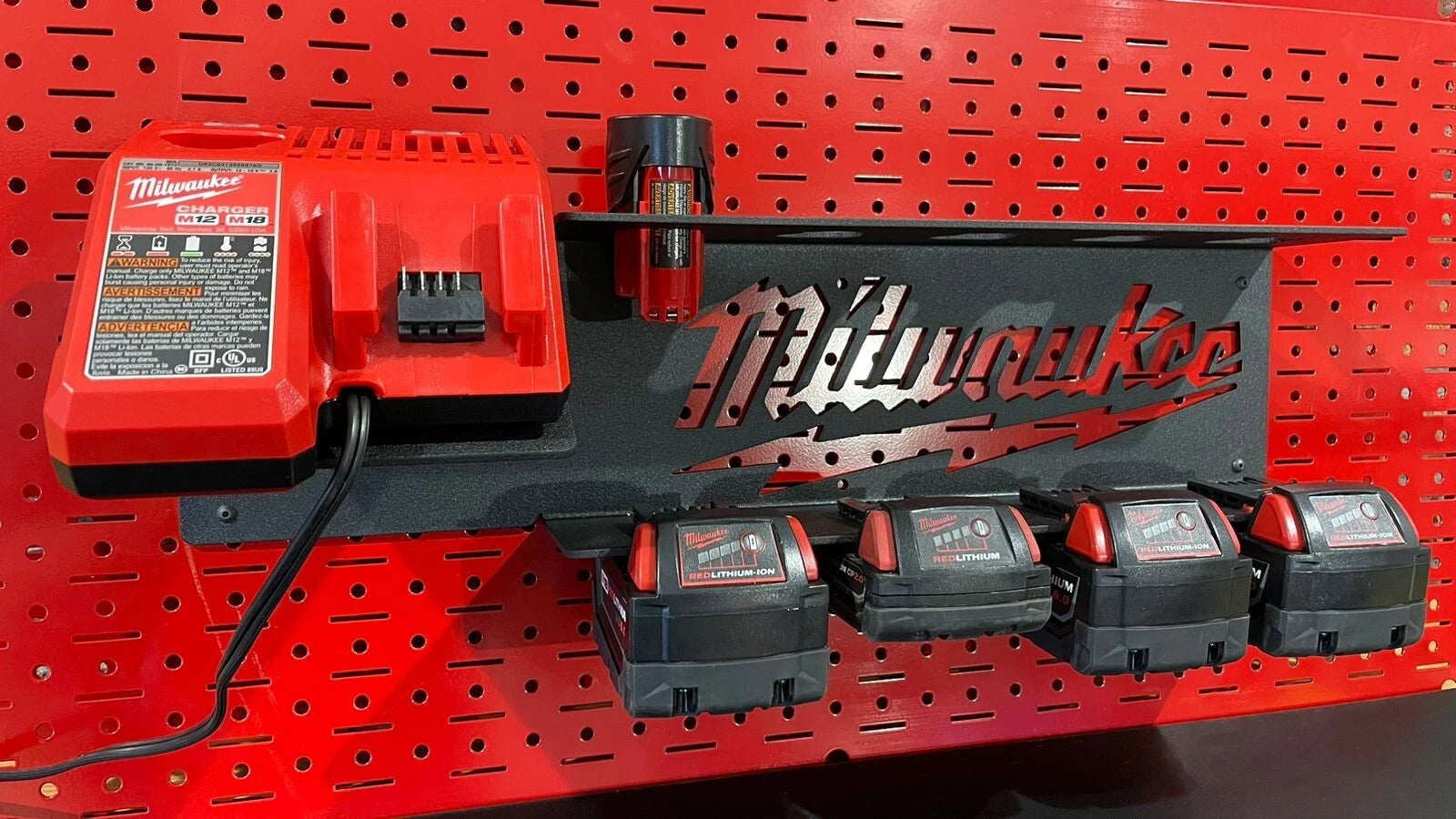 Soporte de batería M18 y M12 y cargador para Milwaukee